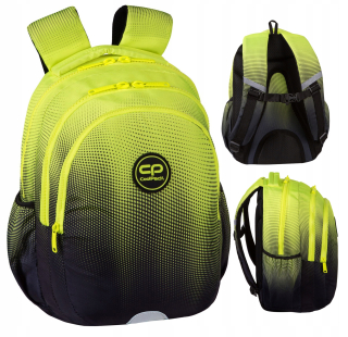 CoolPack viackomorový školský batoh, čierny, Odtiene žltej a zlatej, 21 l